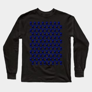 Blue Solar Eclipse Pattern Long Sleeve T-Shirt